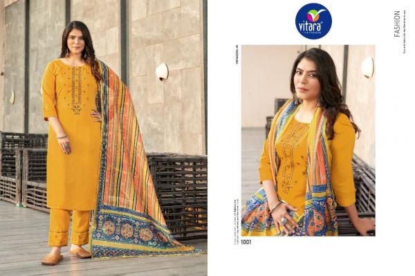 Vitara Veronica Rubby Slub With Embroidery Readymade Collection